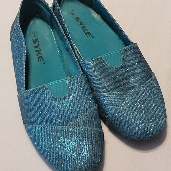 Syko Shoes - Syko Blue Glitter Flats sz 9